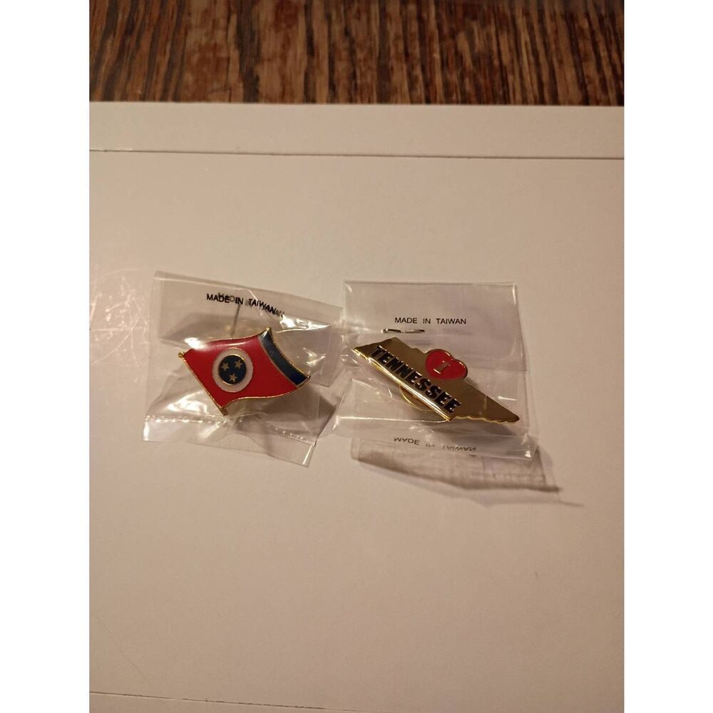 Tennessee State Pin Lot Enamel Hat Lapel Pins Souvenir Set 2pc NEW